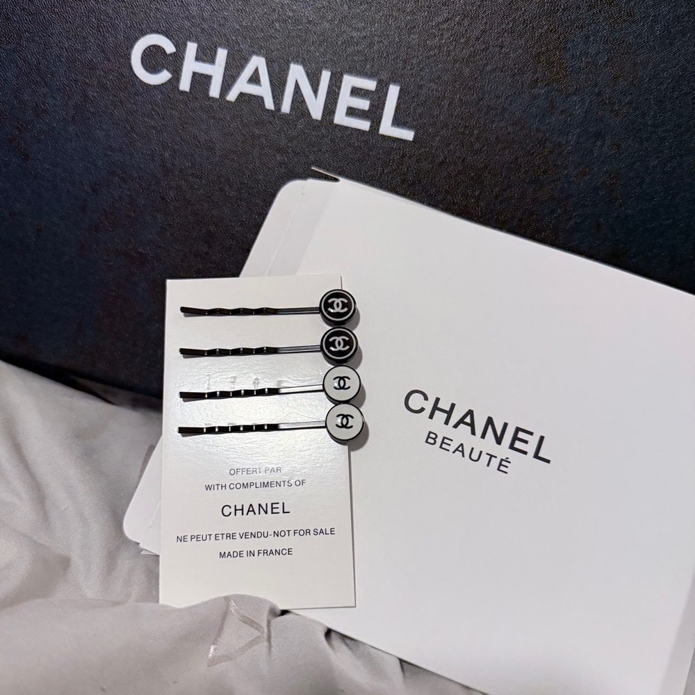 Chanel Monochrome Logo Hair Pins Set  new with box